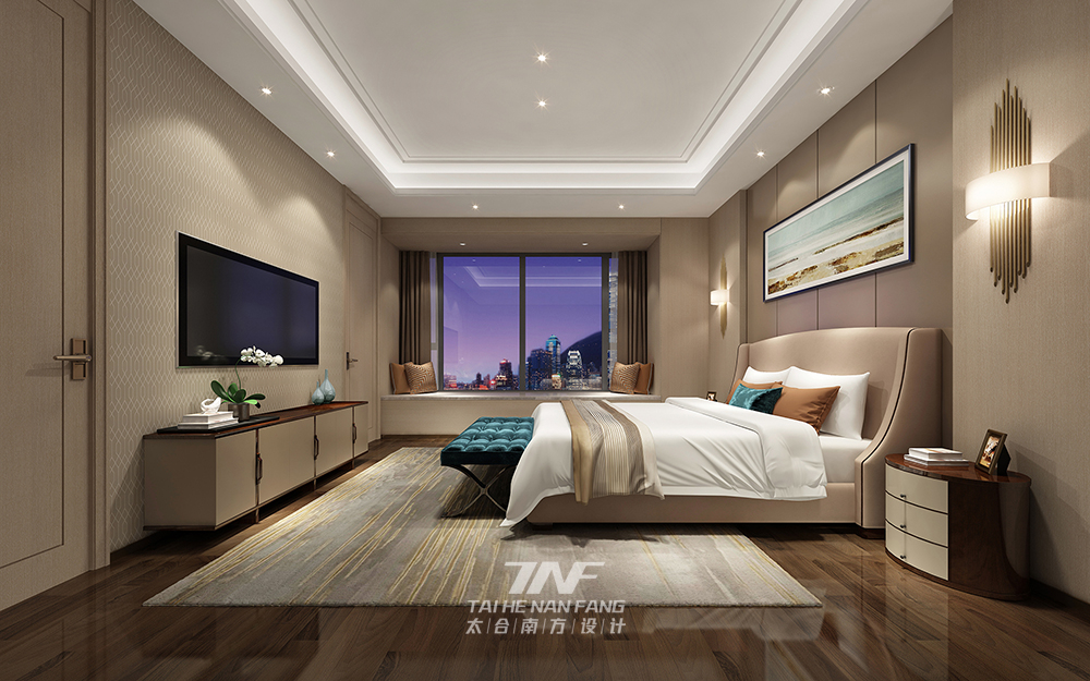 别墅 现代 卧室图片来自王五平设计在深圳香山美墅豪宅设计-现代轻奢的分享