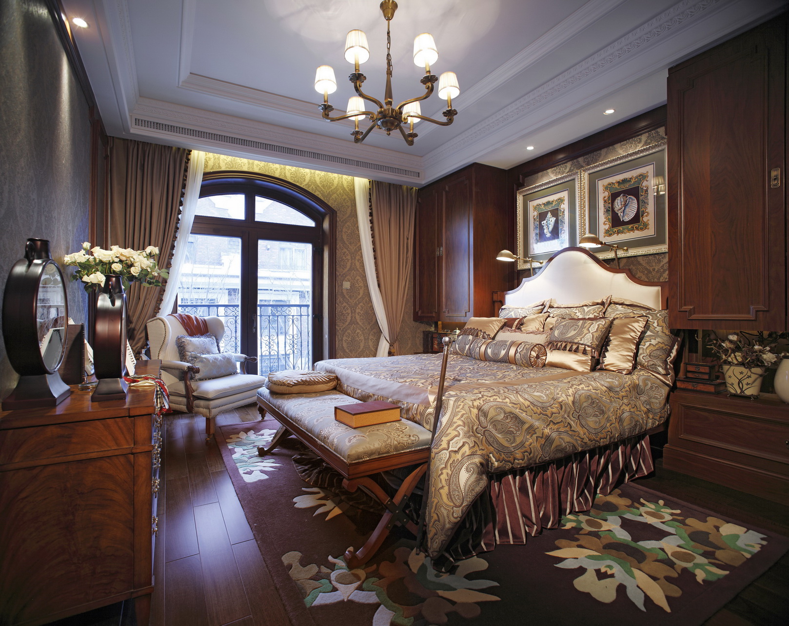 别墅装修 别墅设计 别墅 美式风格 卧室图片来自北京高度国际在美式豪华别墅设计的分享