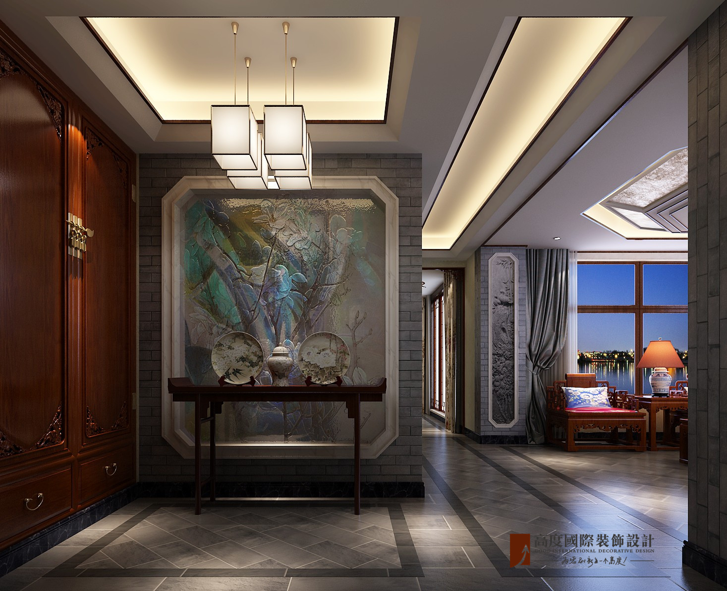 中式 别墅 跃层 复式 大户型 小资 北京院子 玄关图片来自高度国际姚吉智在北京院子500平米中式独院的分享