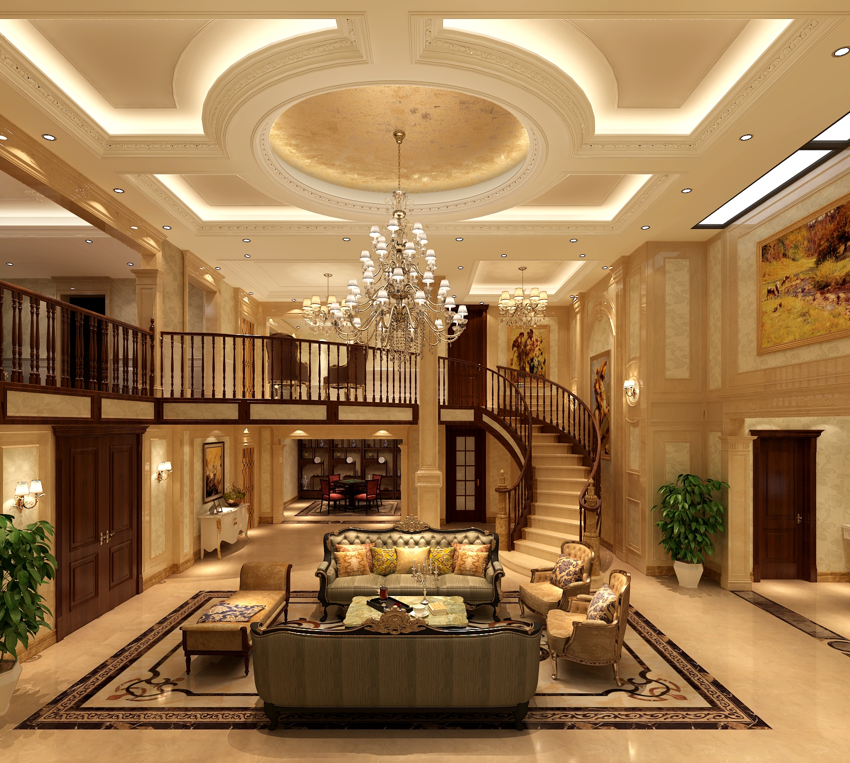 客厅图片来自北京高度国际在金地中央世家-900平奢华欧式风格的分享