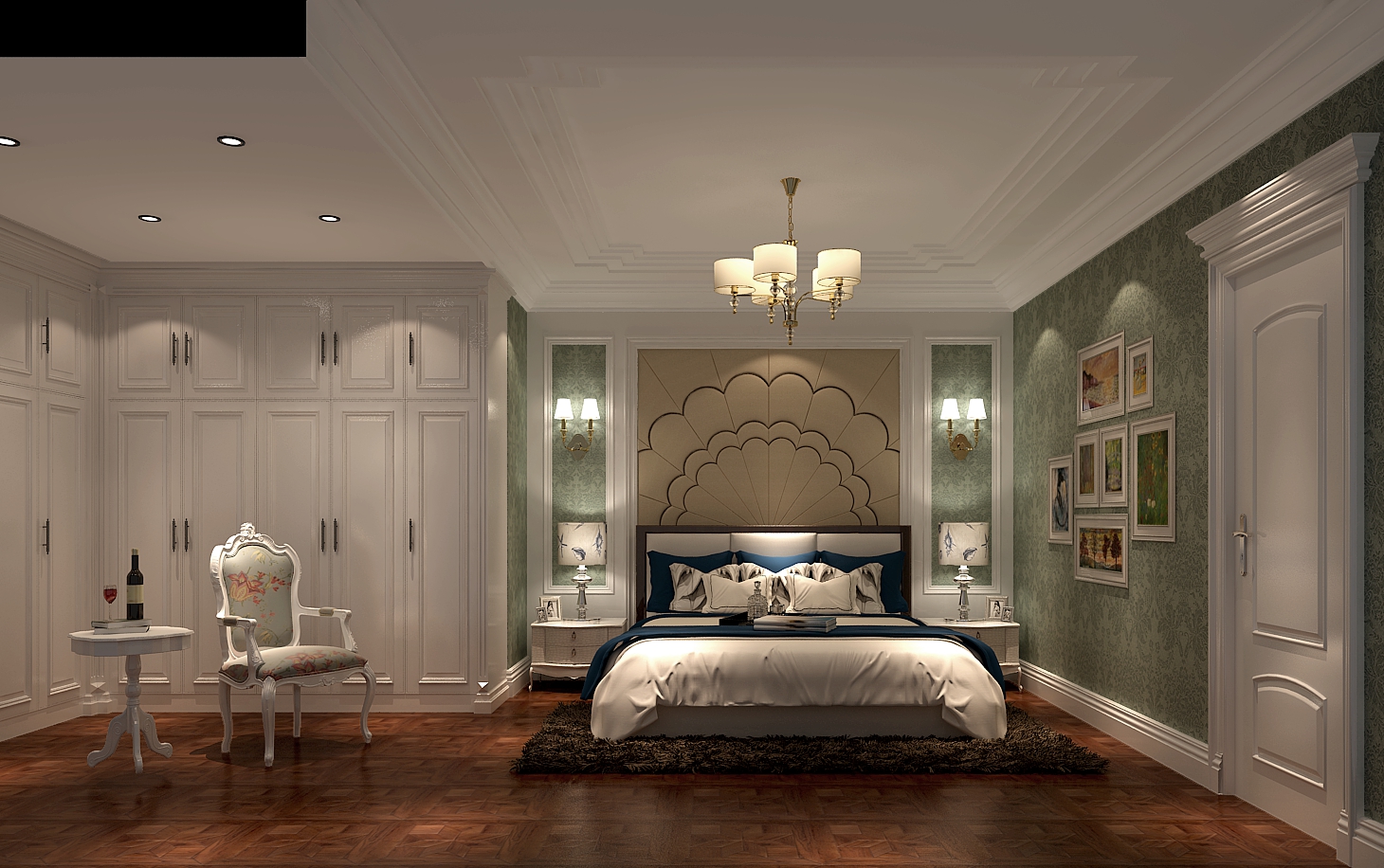 卧室图片来自北京高度国际在润泽墅郡--900平米欧式风格的分享