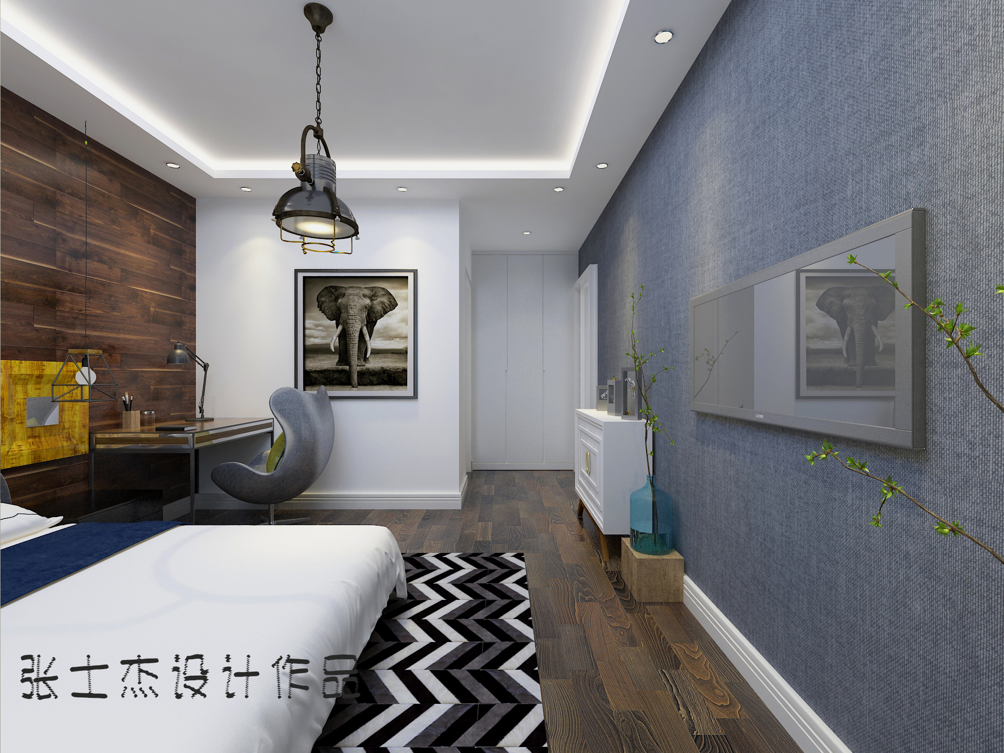 卧室图片来自沈阳百家装饰小姜在碧桂园88平现代港式风格的分享