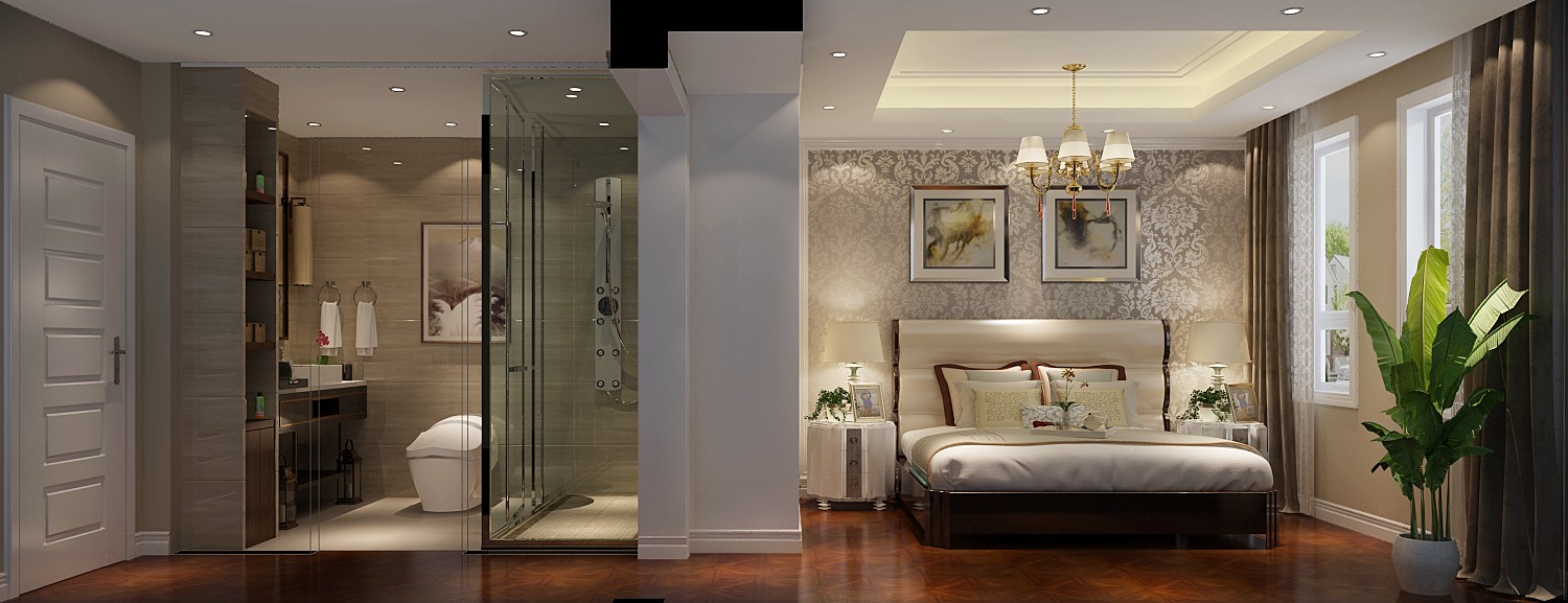 卧室图片来自北京高度国际在红杉溪谷400平米联排别墅设计的分享