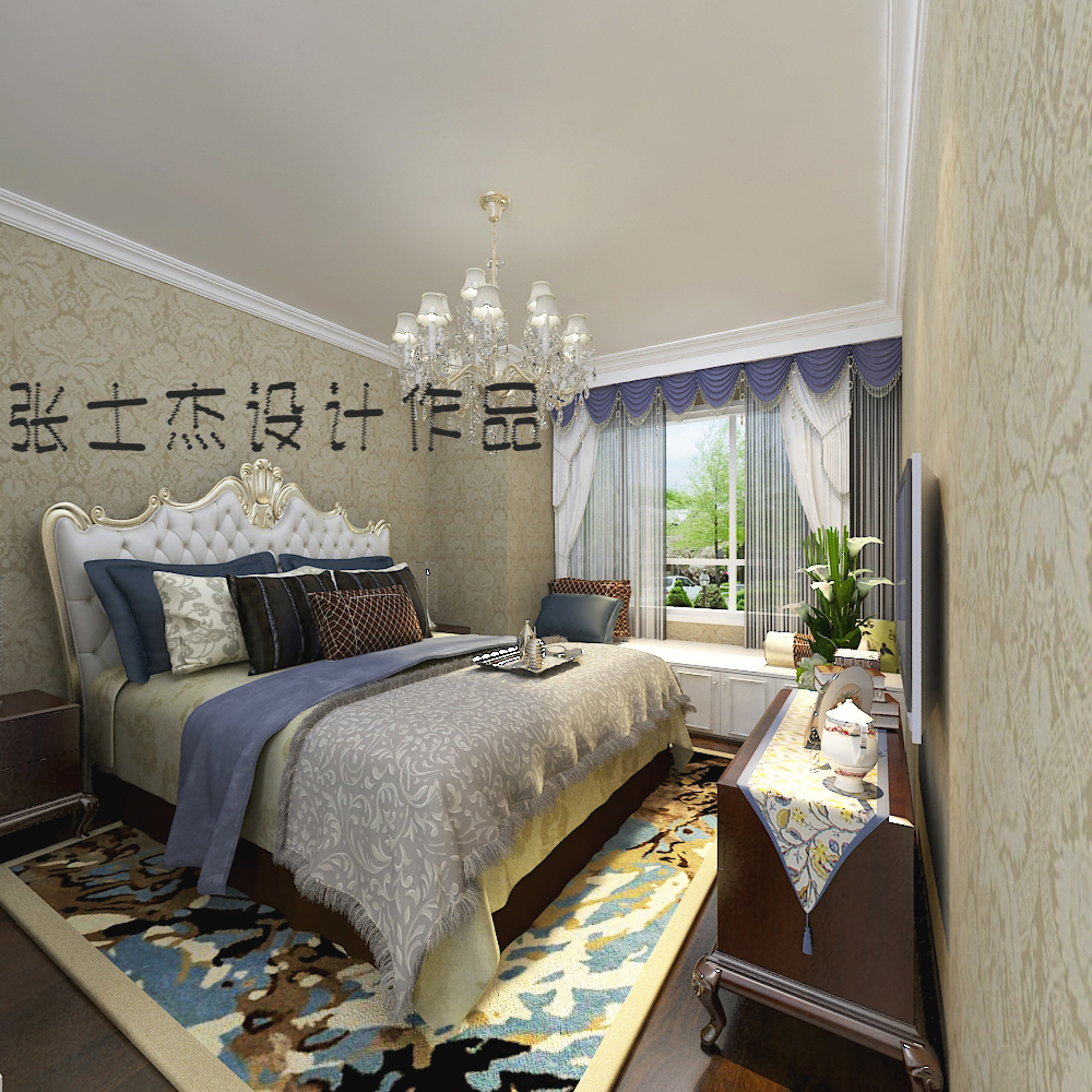 卧室图片来自沈阳百家装饰小姜在美的城150平简欧风格的分享