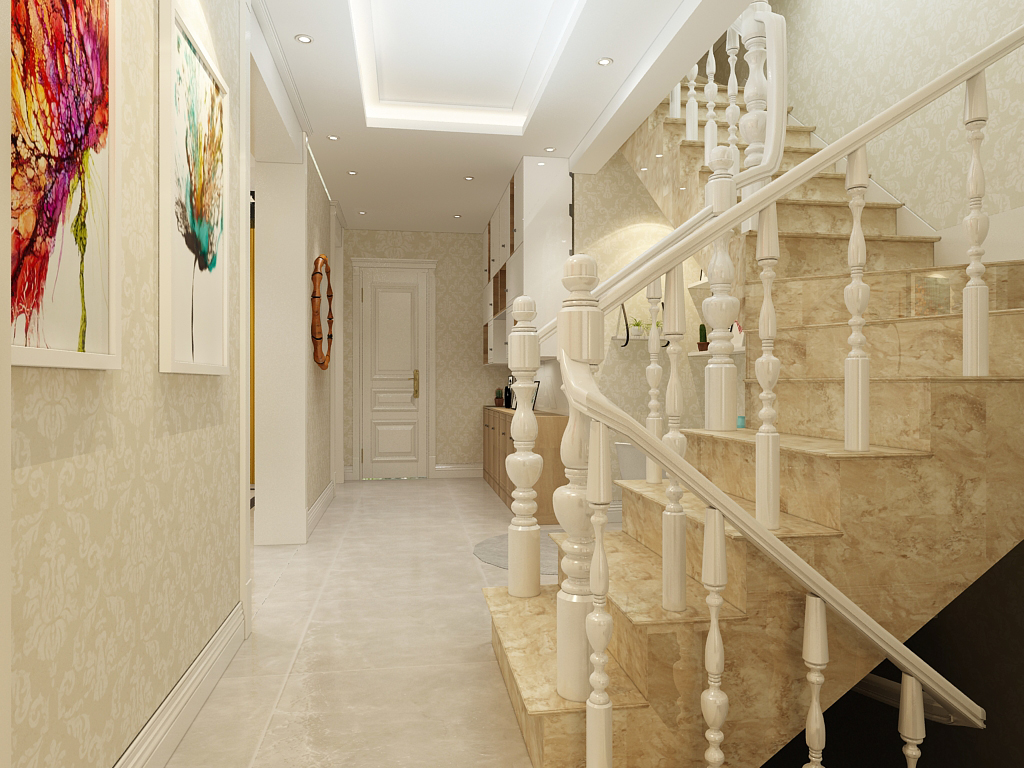 楼梯图片来自沈阳百家装饰小姜在远洋公馆400平美式风格的分享