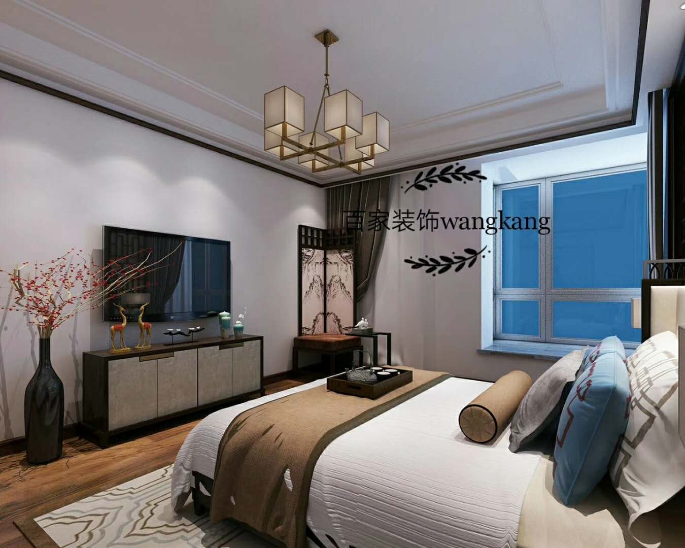 卧室图片来自沈阳百家装饰小姜在保利达江湾城138平新中式的分享