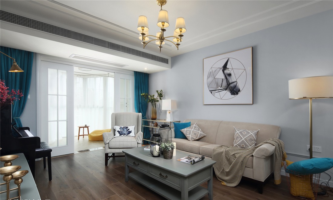 美式 三居 客厅图片来自言白设计在美式的分享