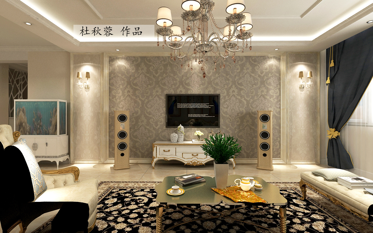客厅图片来自沈阳百家装饰小姜在百家装饰法兰香颂140平欧式风格的分享