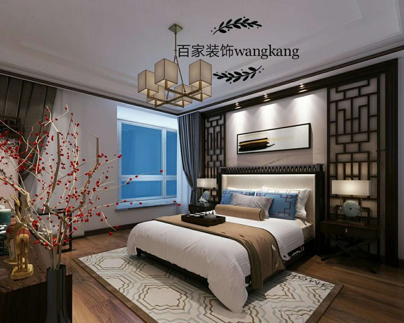 卧室图片来自沈阳百家装饰小姜在保利达江湾城138平新中式的分享