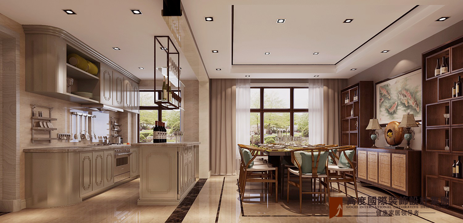 厨房图片来自北京高度国际在西山壹号院280平米新中式风格的分享