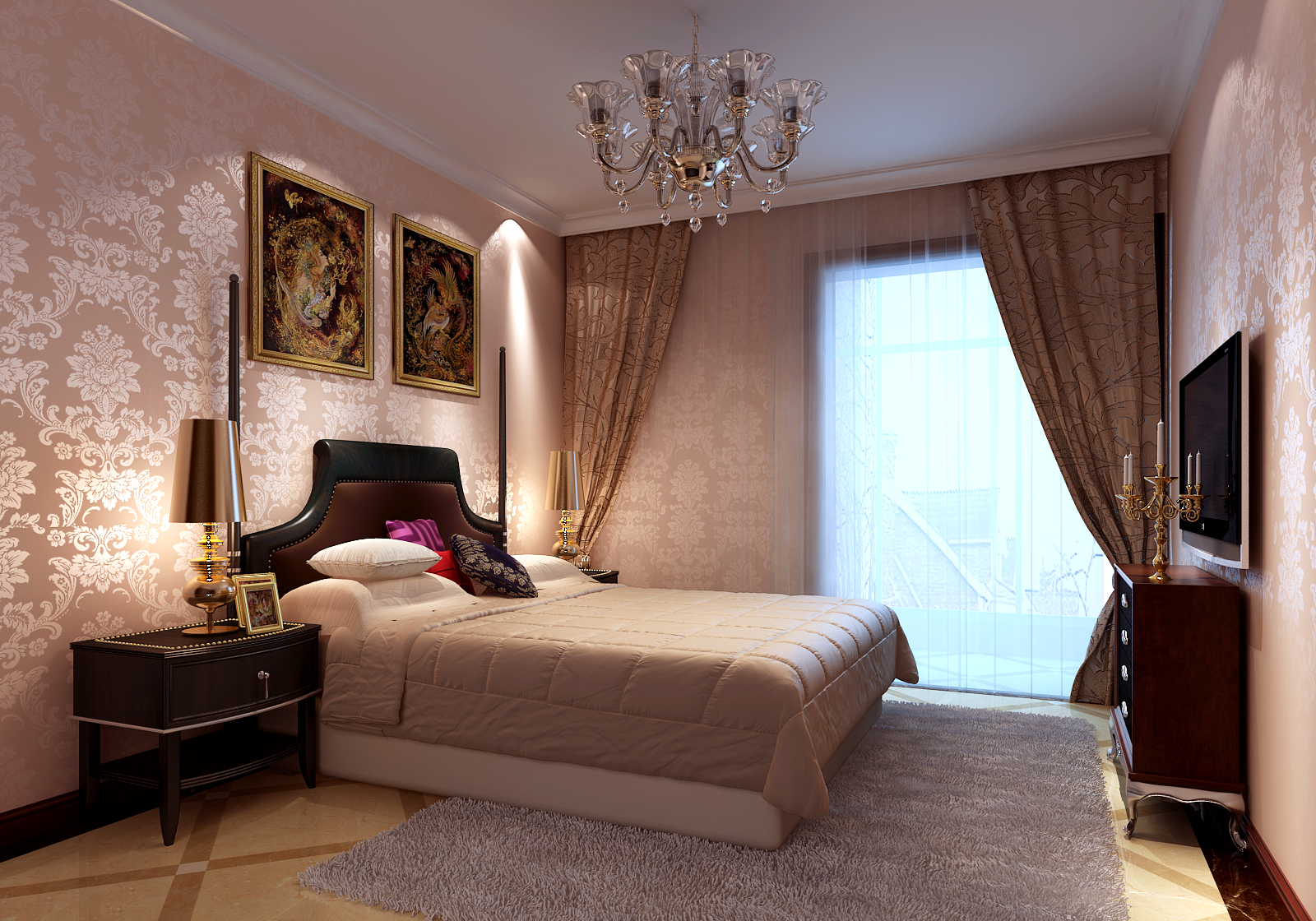 卧室图片来自北京高度国际-陈玲在金科苑法式中式装修的分享