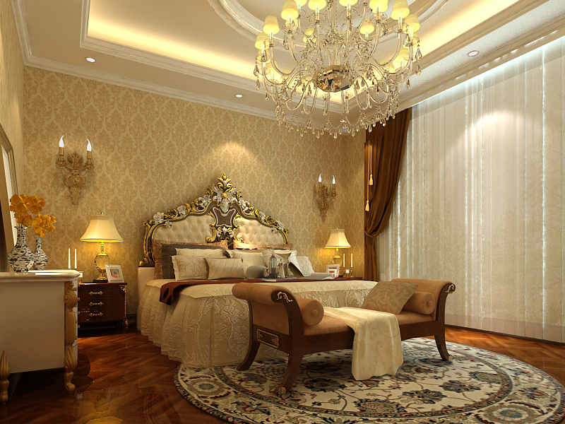 卧室图片来自北京高度国际在马坡龙苑360平米简欧风格的分享
