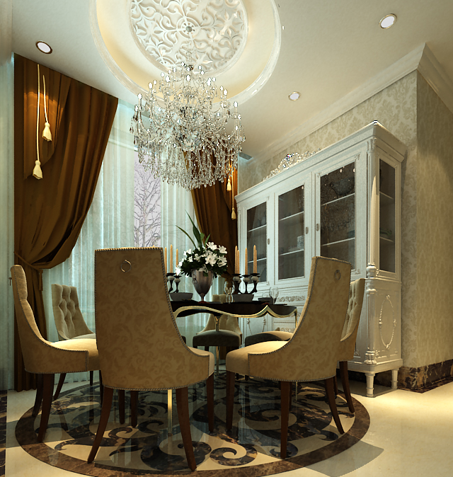 餐厅图片来自北京高度国际在马坡龙苑360平米简欧风格的分享