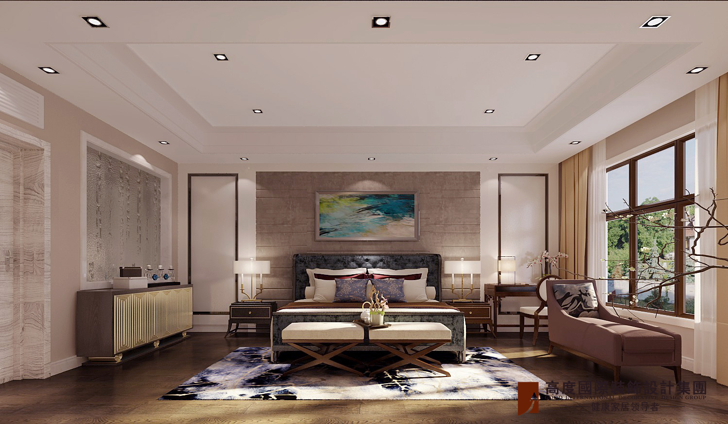 卧室图片来自北京高度国际在西山壹号院280平米新中式风格的分享