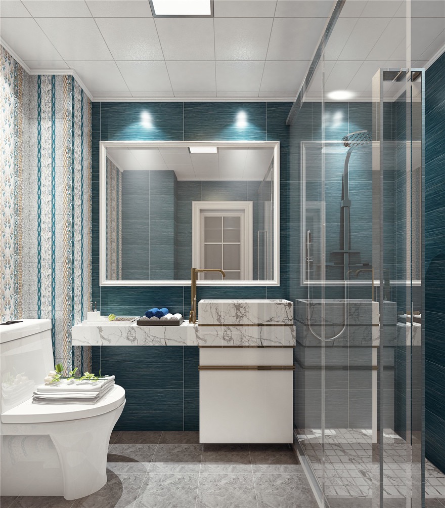 三居 美式 卫生间图片来自言白设计在知更鸟蓝的分享