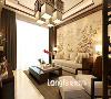 龙湾写意140平米新中式风格设计装修效果图--沙发背景墙