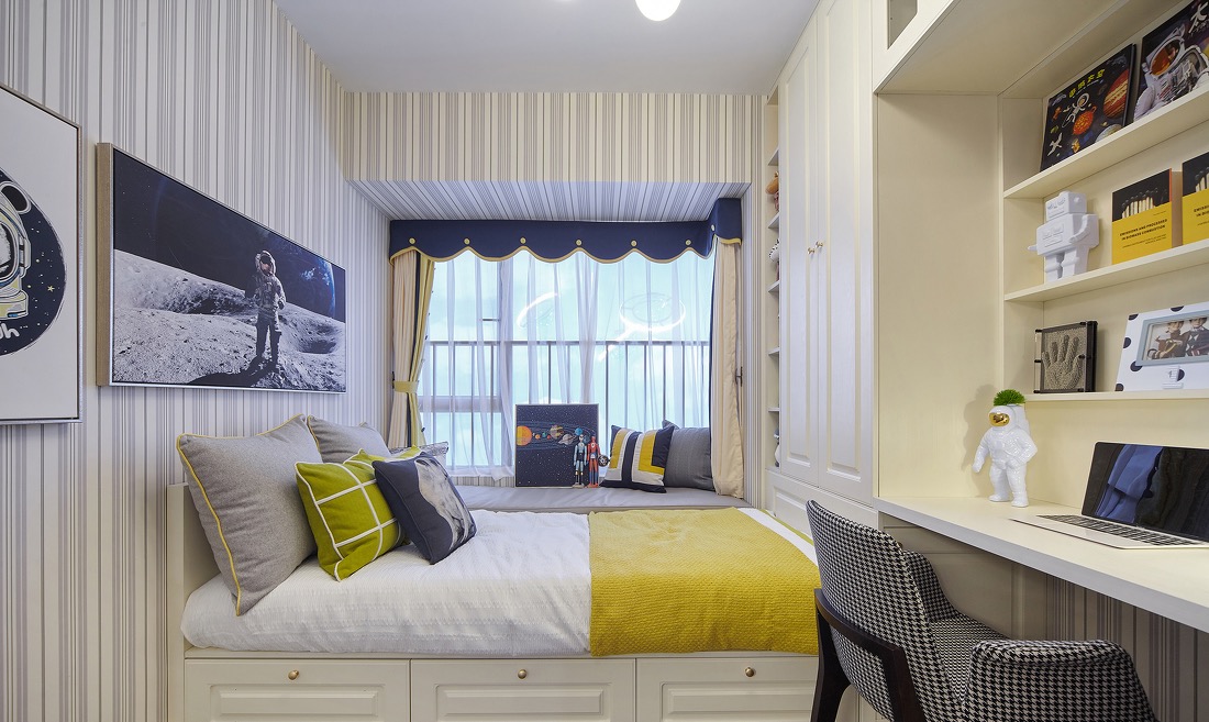 欧式 三居 卧室图片来自言白设计在释放的分享