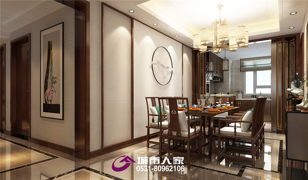 简约 欧式 餐厅图片来自济南城市人家装修公司-在黄金山水郡装修新中式风格效果图的分享
