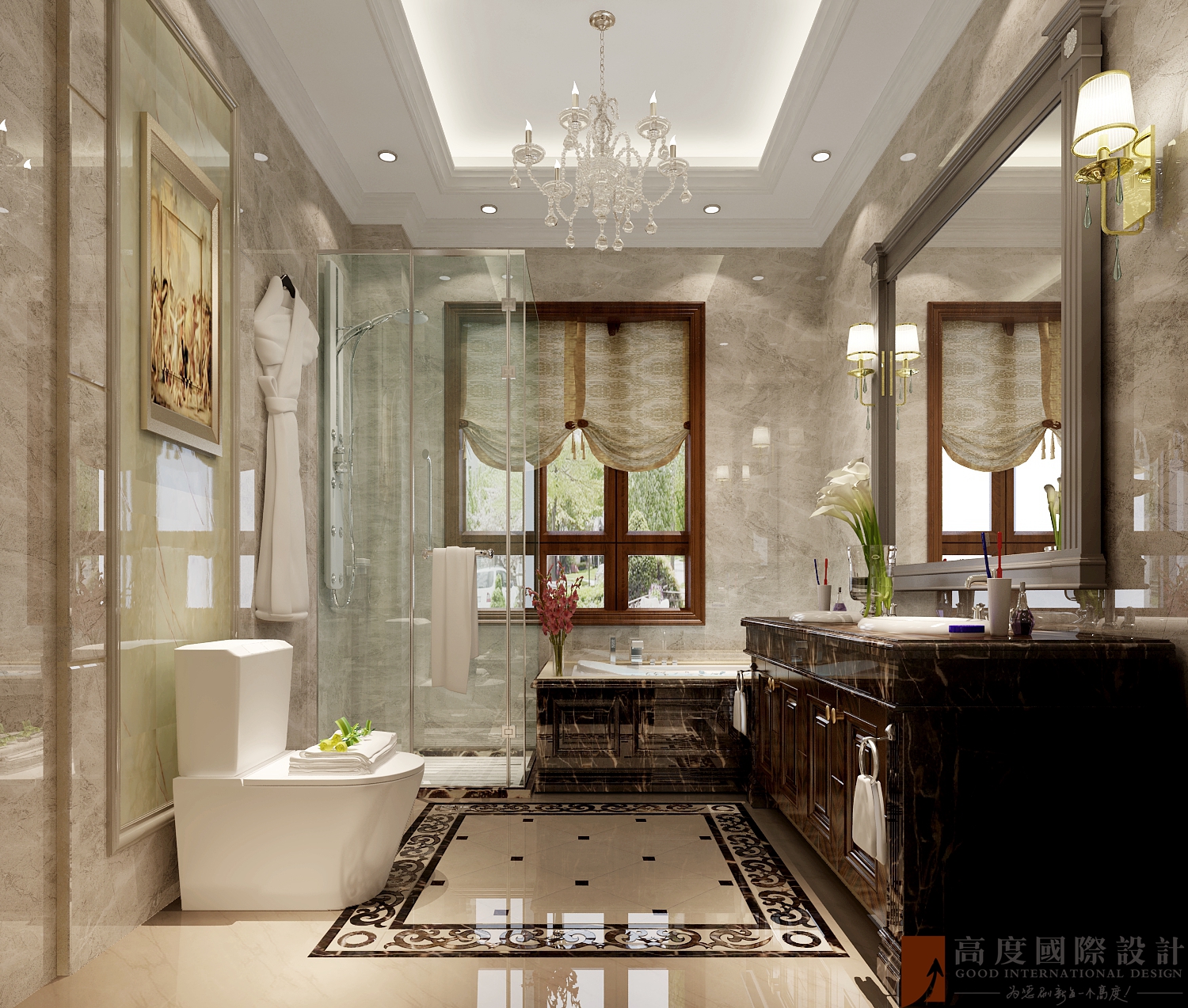 卫生间图片来自北京高度国际在中海九号公馆---高贵欧式风格的分享