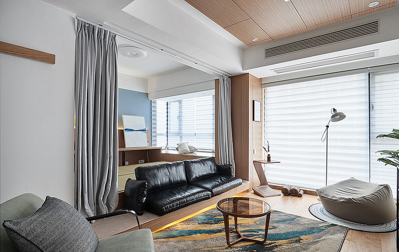 客厅图片来自家装大管家在内外通透 98平现代简约舒适3居的分享