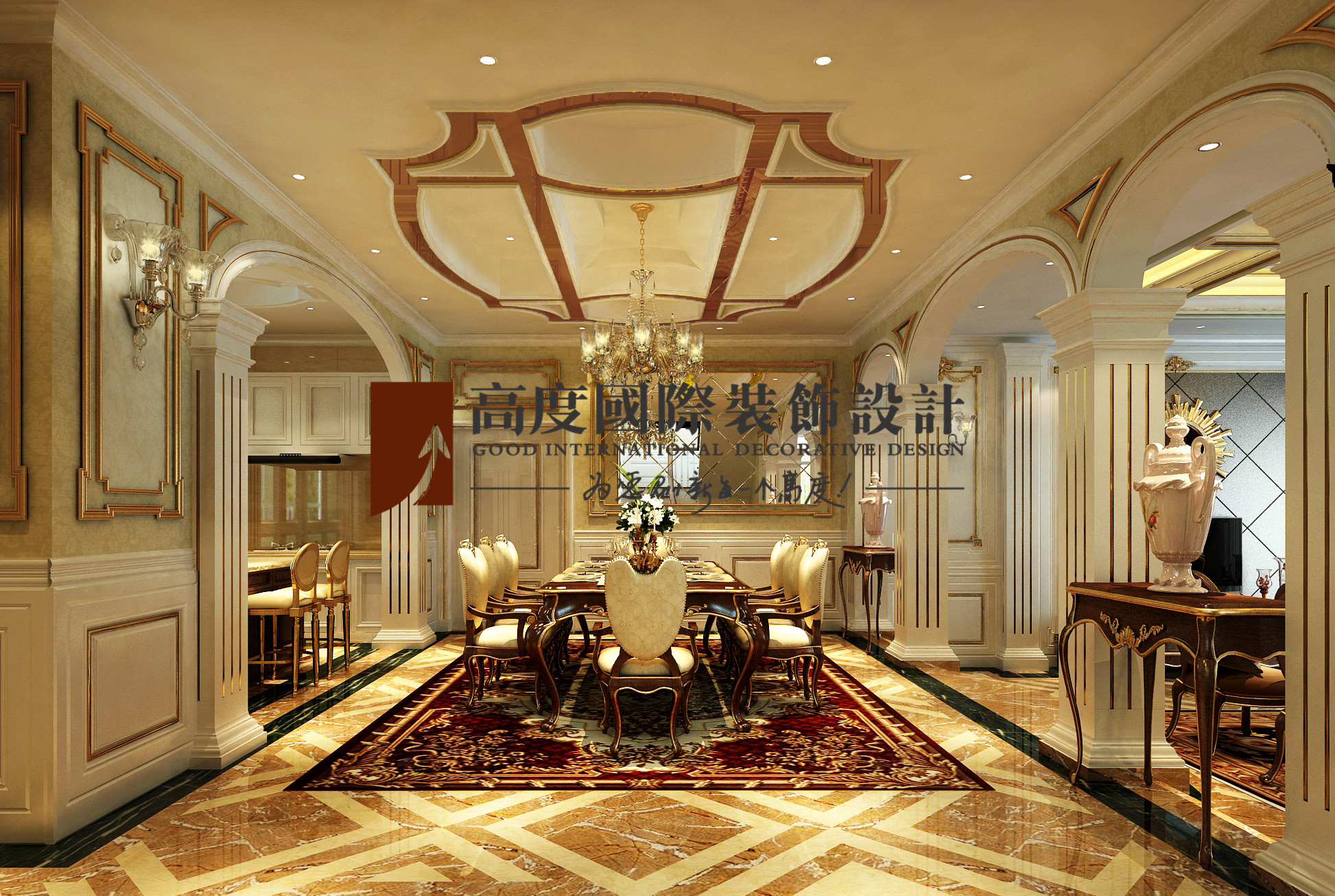 餐厅图片来自北京高度国际在金科王府450平米奢华法式的分享
