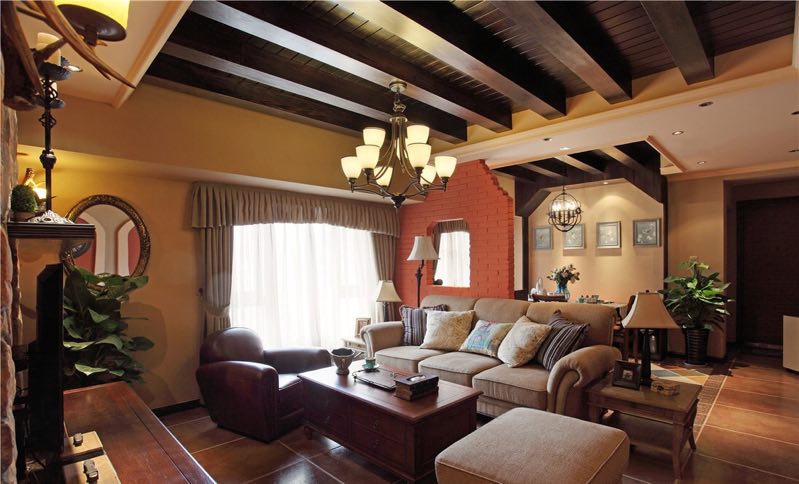 三居 美式 客厅图片来自言白设计在木歌的分享