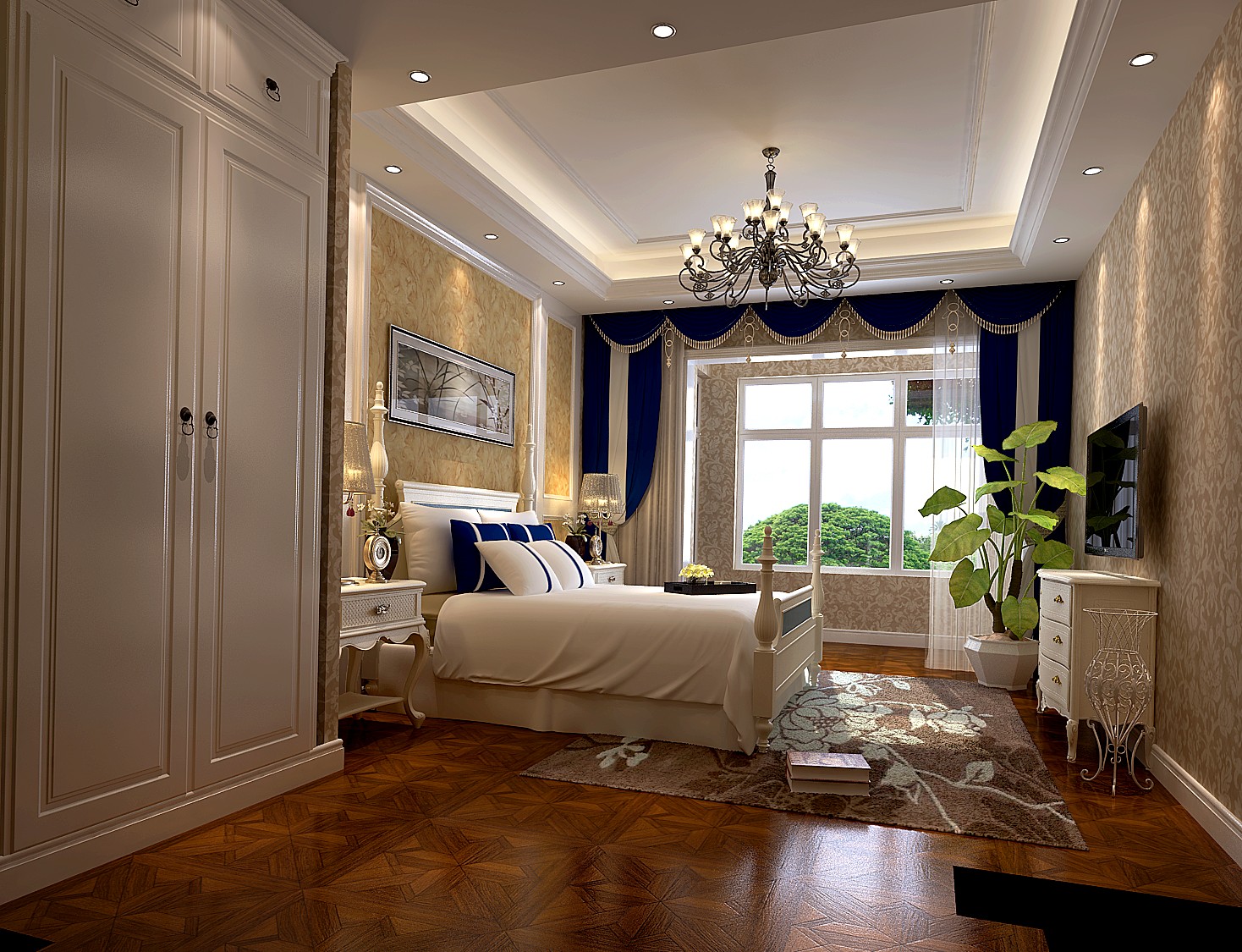 卧室图片来自北京高度国际在红杉溪谷300平米奢华欧式的分享