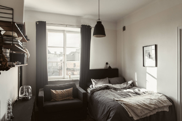 卧室图片来自言白设计在复古北欧的分享