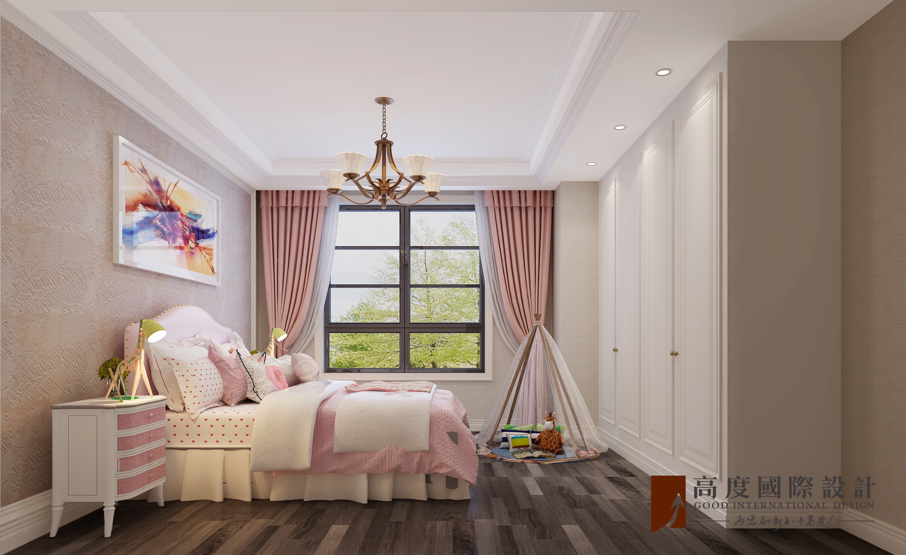 美式 别墅 大户型 跃层 复式 小资 儿童房图片来自高度国际姚吉智在金科王府300平米美式优雅稳重的分享