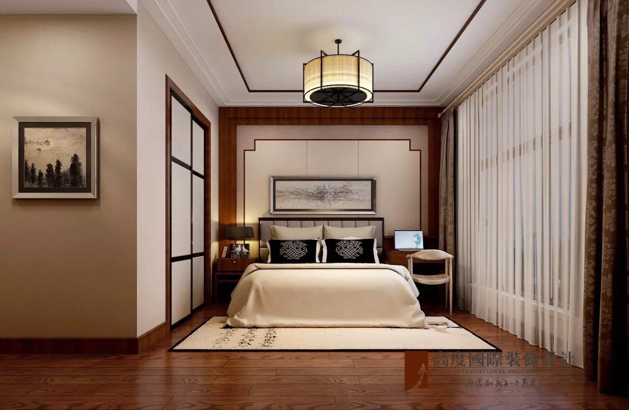 别墅 新中式 卧室图片来自北京高度国际-陈玲在远洋天著——新中式的分享