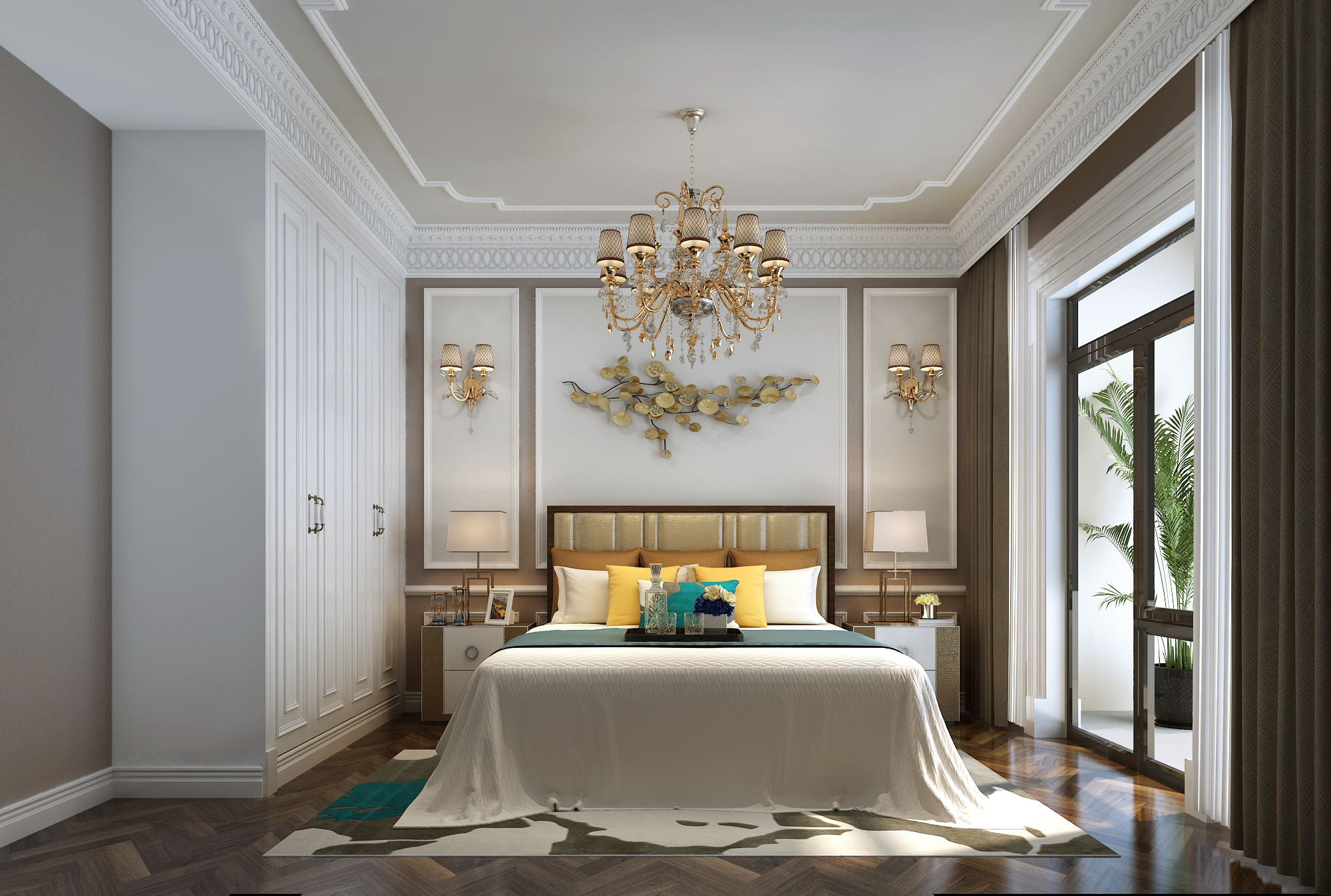 卧室图片来自北京高度国际在千章墅--510平米美式风格的分享
