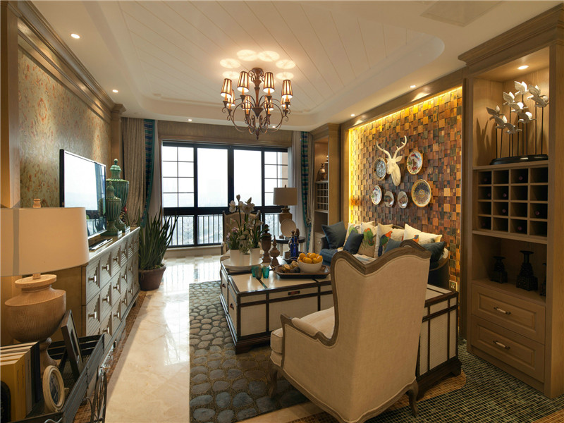客厅图片来自北京高度国际在158平米东南亚风格的异域风情的分享