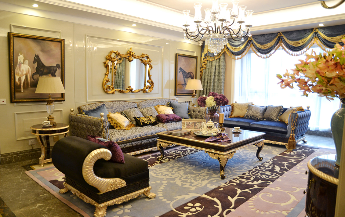 客厅图片来自北京高度国际在奢华，优雅的欧式宫廷范的分享