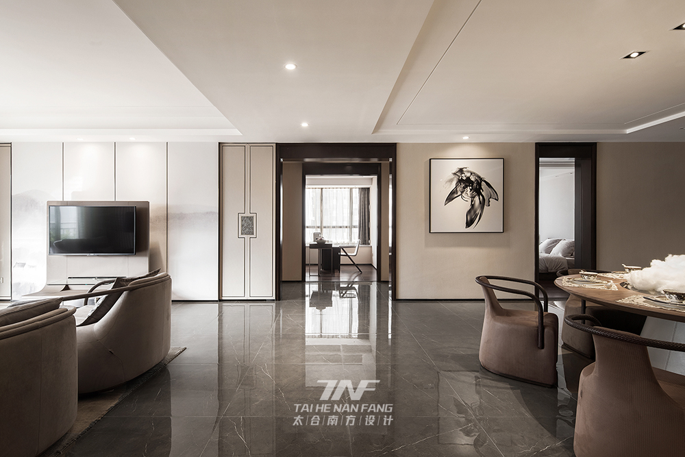 三居 新中式 客厅图片来自王五平设计在广西桂平凤凰城A1样板房--新中式的分享
