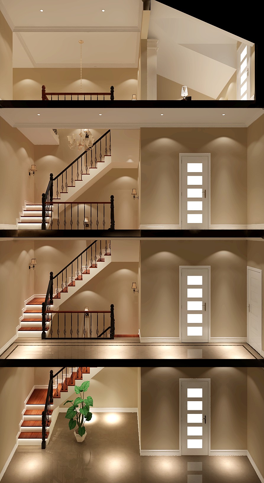 楼梯图片来自北京高度国际在红杉溪谷联排别墅简约风格的分享