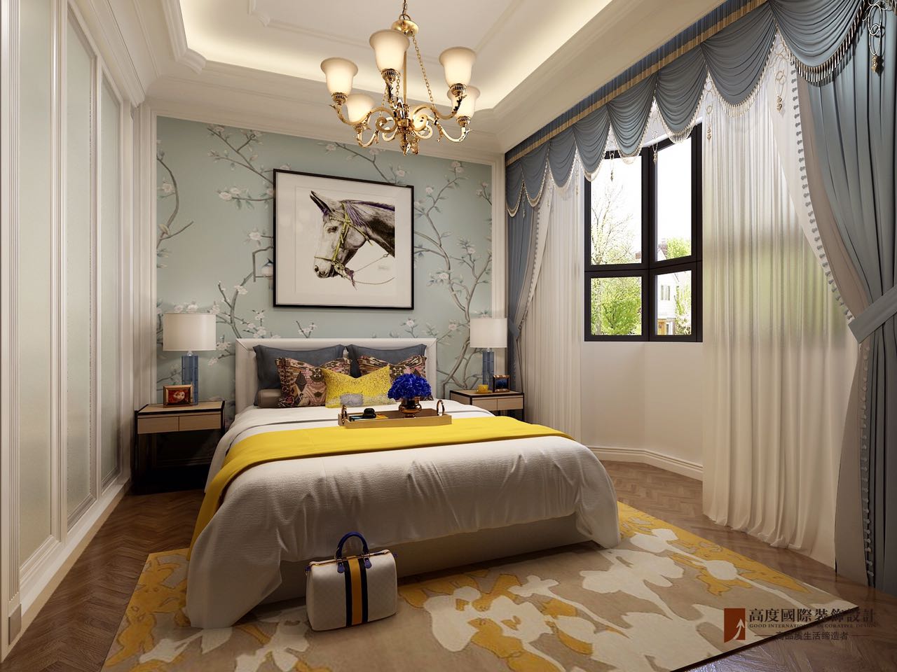 卧室图片来自北京高度国际在凯德麓语--独栋别墅欧式风格的分享