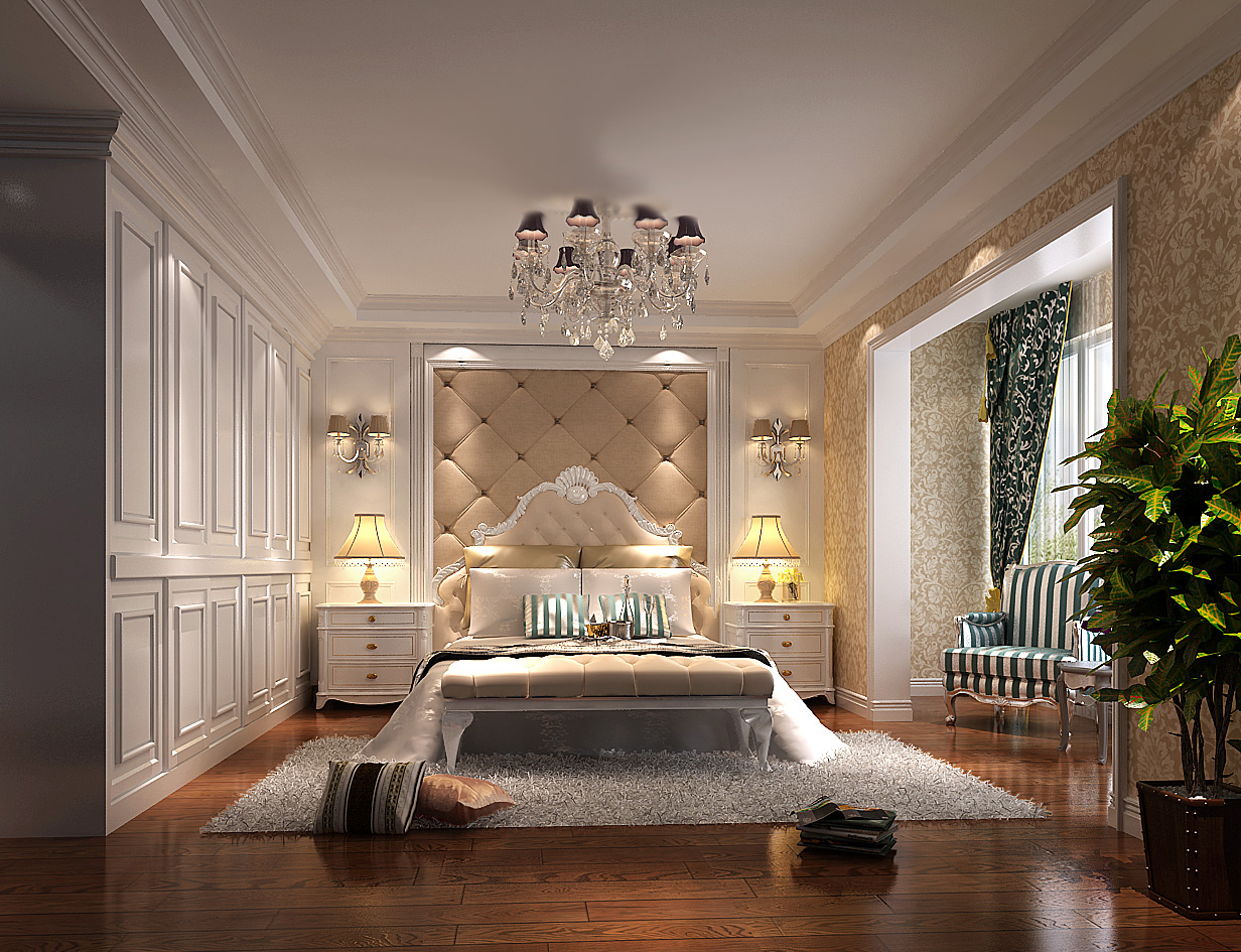 卧室图片来自北京高度国际在V7西园280平米欧式古典风格的分享
