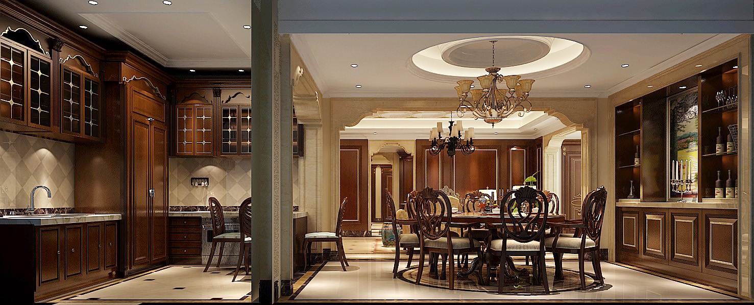 餐厅图片来自北京高度国际在V7西园280平米欧式古典风格的分享