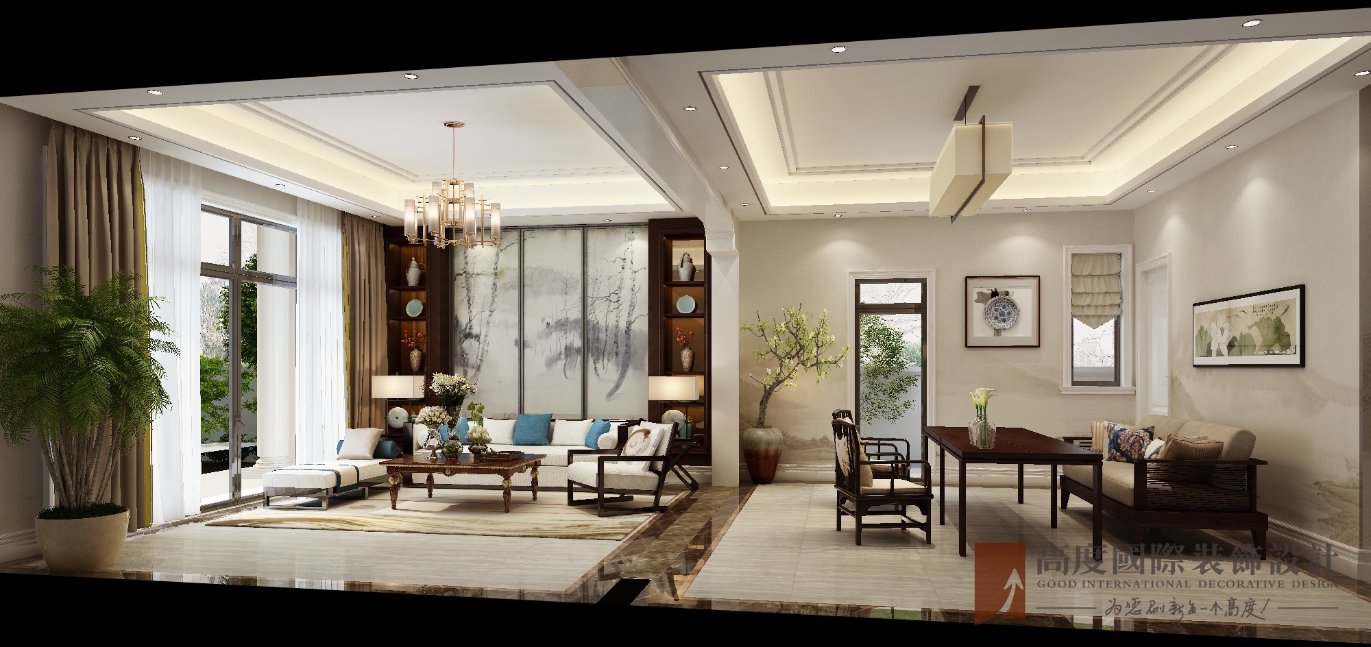 客厅图片来自北京高度国际在凯德麓语--独栋别墅欧式风格的分享
