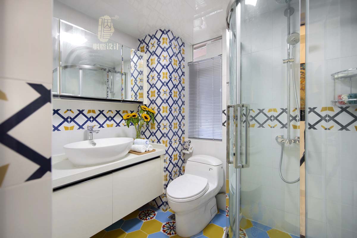 北欧 三居 收纳 旧房改造 家装 装饰设计 卫生间图片来自设计师胭脂在胭脂原创设计：一木一家的分享