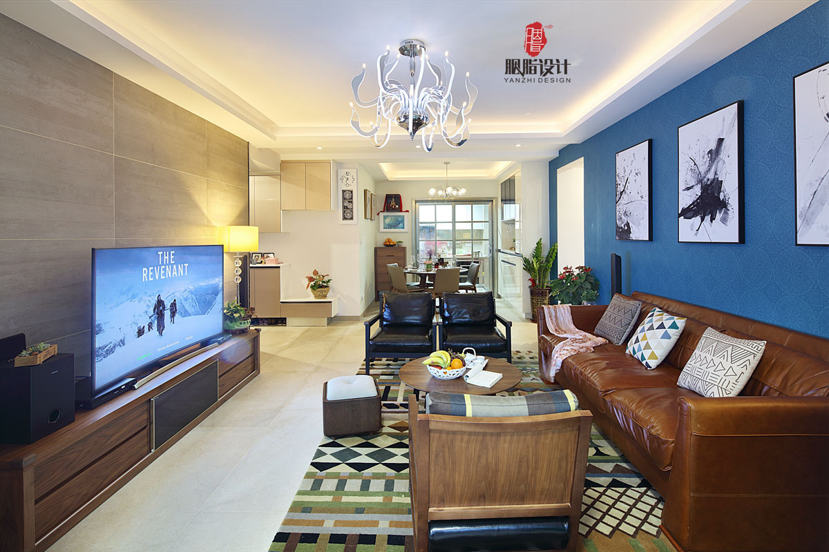 现代 胭脂设计 四居 收纳 客厅图片来自设计师胭脂在那一抺深蓝 & 金月湾实景的分享