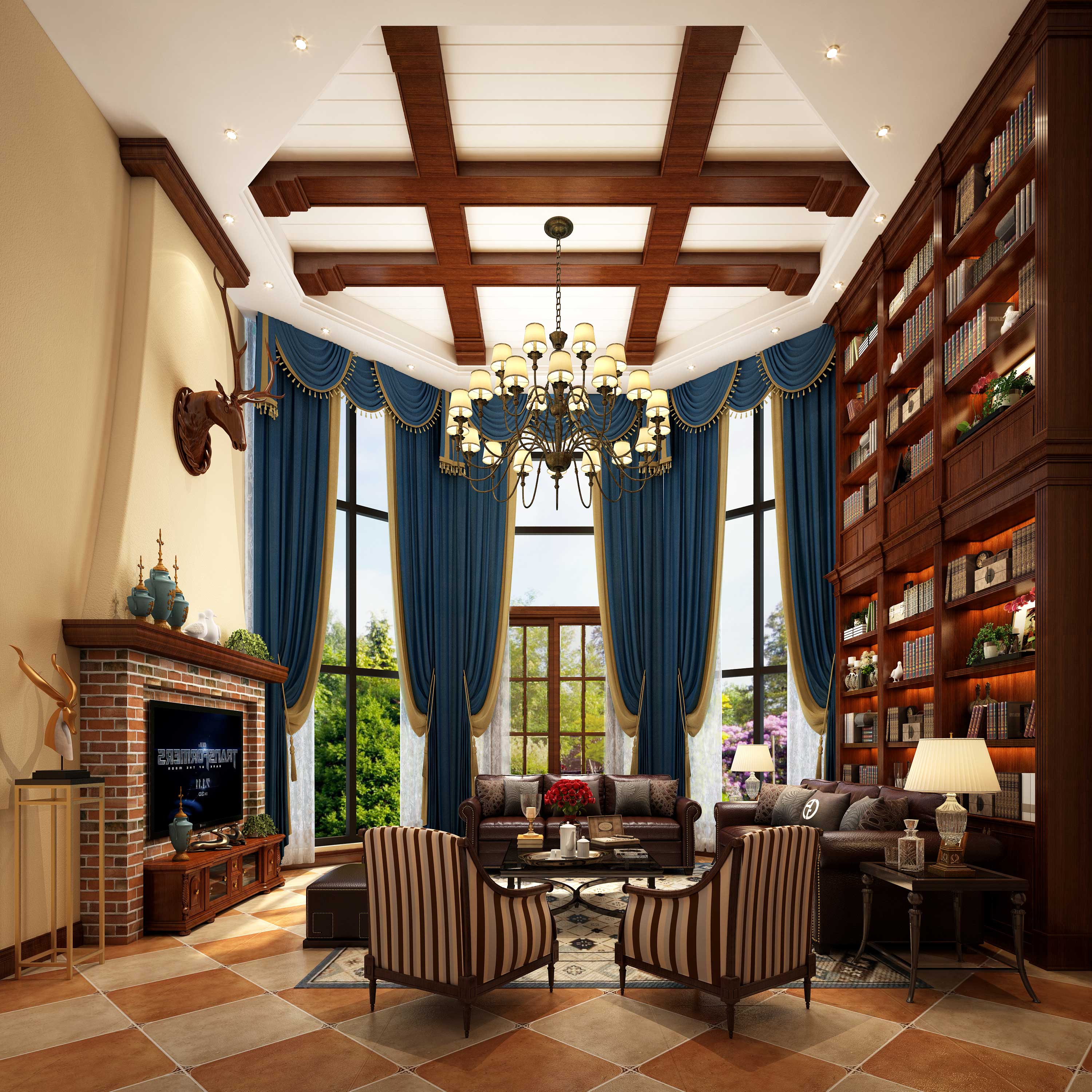 美式风格 别墅 朱平波 收纳 客厅图片来自朱平波在天鹅湖-简爱的分享