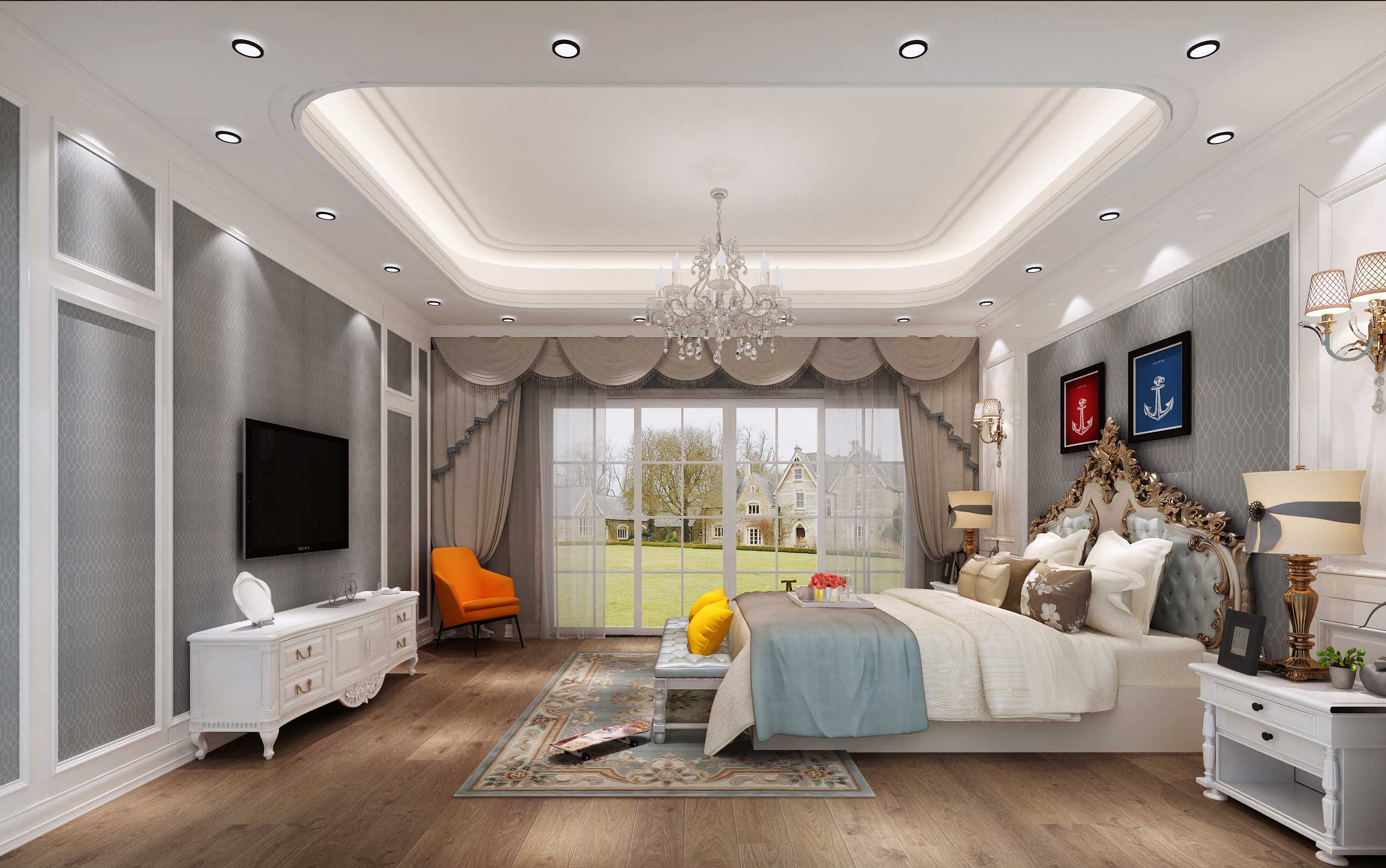 美式， 别墅 朱平波 收纳 卧室图片来自朱平波在万科五龙山 案暖的分享