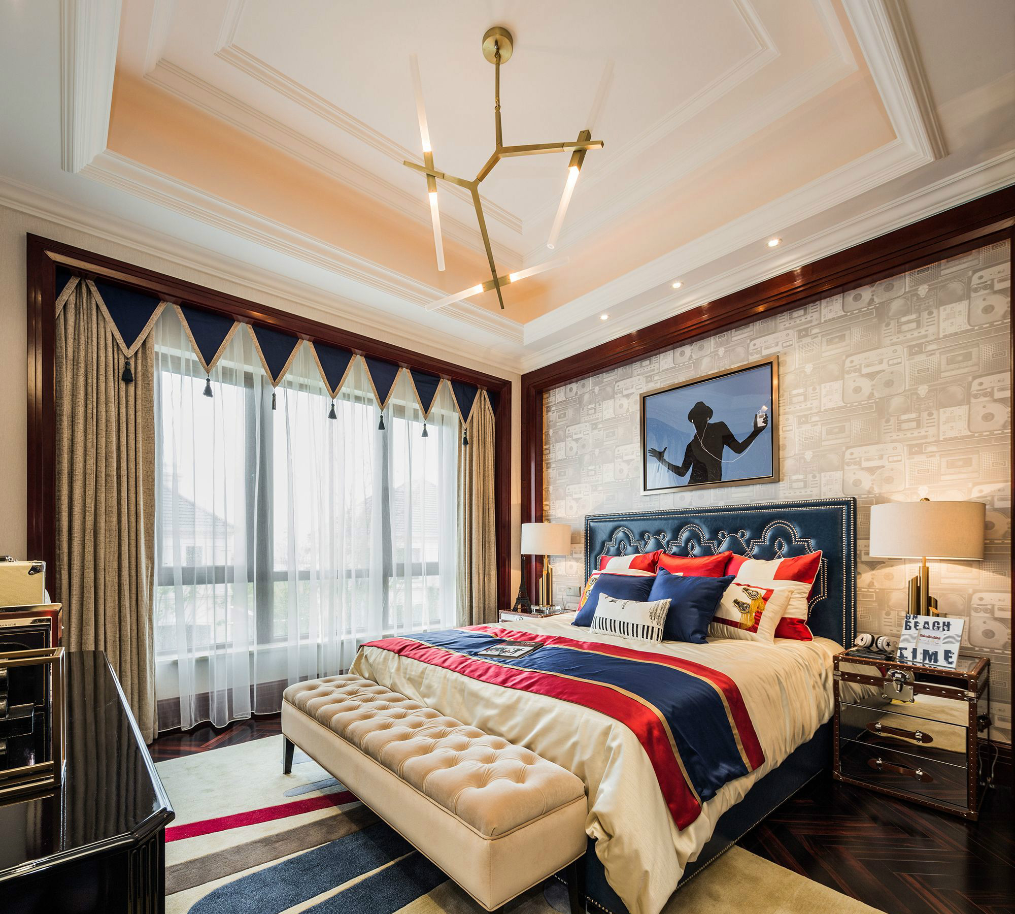 欧式 别墅 跃层 复式 大户型 80后 小资 卧室图片来自高度国际姚吉智在350平米欧式别墅尽显大气质感的分享