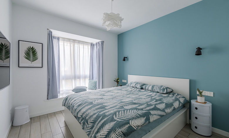 卧室图片来自家装大管家在崇尚原木韵味 128平自然北欧3居的分享