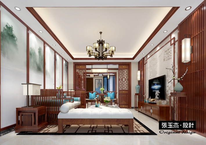 中式 三居 客厅图片来自百家装饰LL在钓鱼台七号146平中式风格的分享