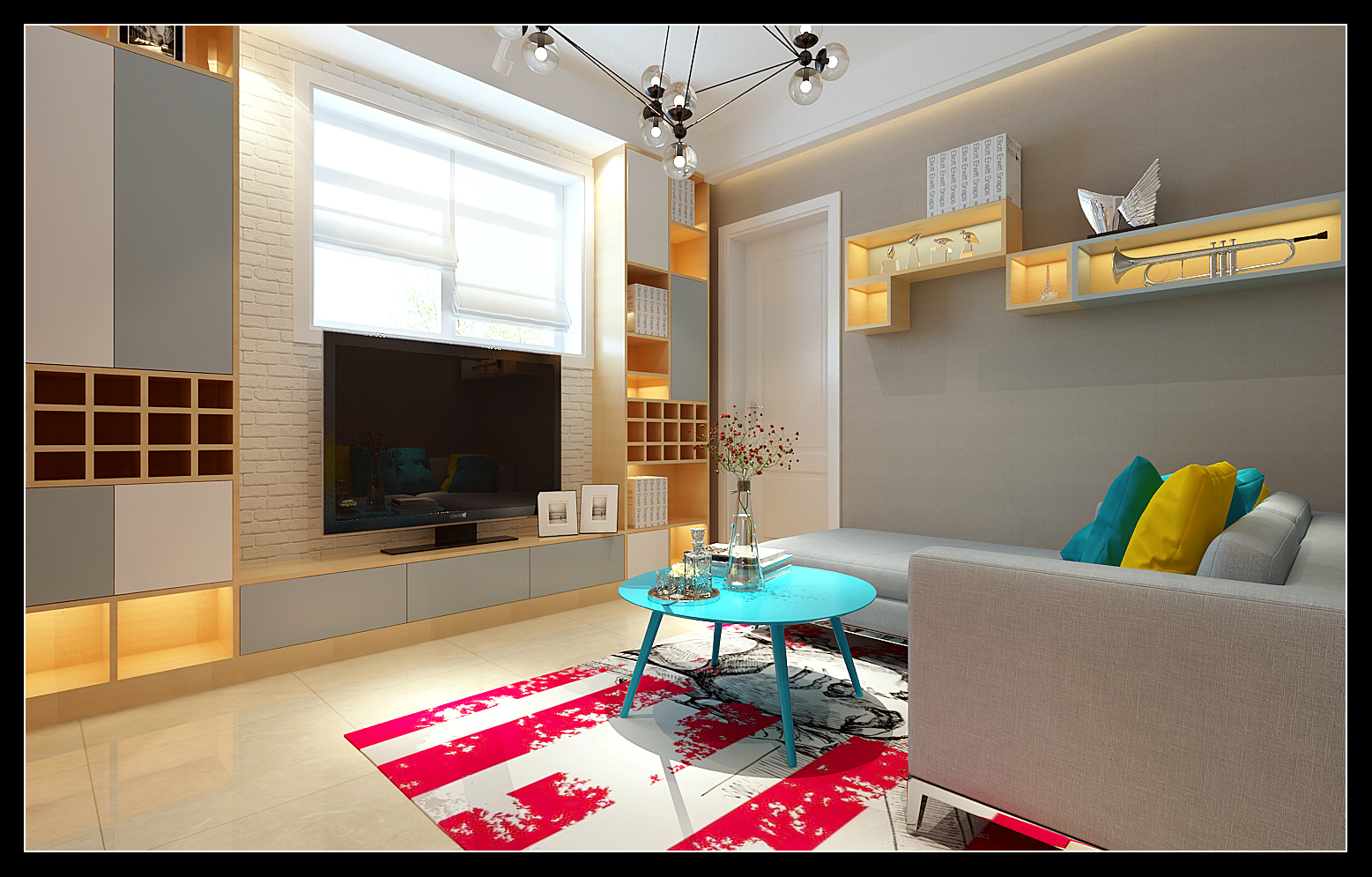 客厅图片来自李梦梵在小户型大空间的分享