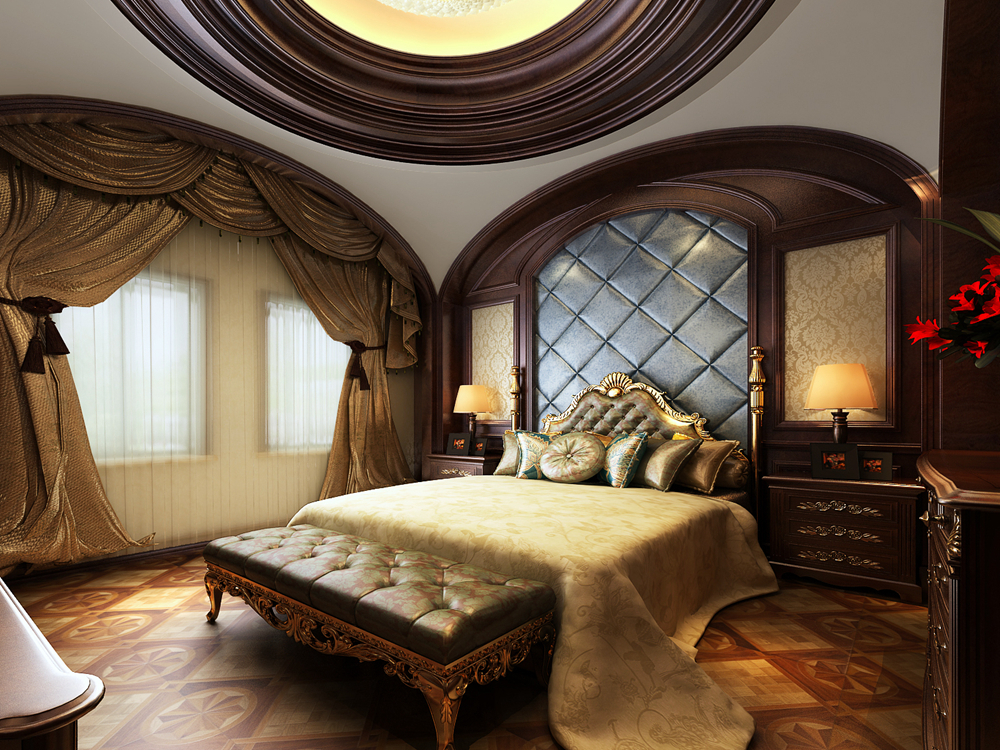 保利叶语 别墅装修 欧美风格 腾龙设计 卧室图片来自腾龙设计在保利叶语356平别墅装修美式风格的分享