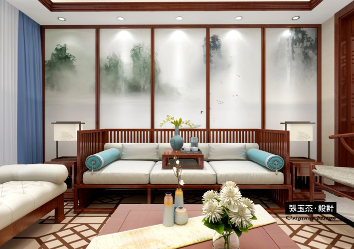 中式 三居 客厅图片来自百家装饰LL在钓鱼台七号146平中式风格的分享