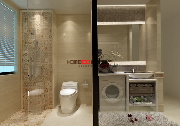 卫生间图片来自百家装饰LL在华润二十四城117平后现代风格的分享